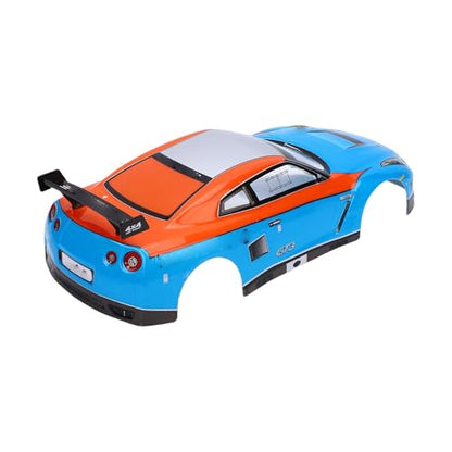 1/10 Scale RC Car Body Shell, Clear Polycarbonate 1.0mm Body with Rear Wing for 26cm Wheelbase Touring Cars (Blue Orange) - color: Blue Orange