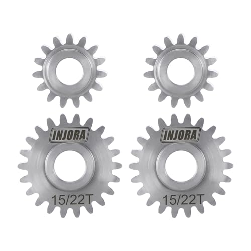 INJORA Stainless Steel 15/22T Overdrive Portal Gears Set for 1/18 RC Crawler Redcat Ascent-18 Upgrade - size: 15/22T