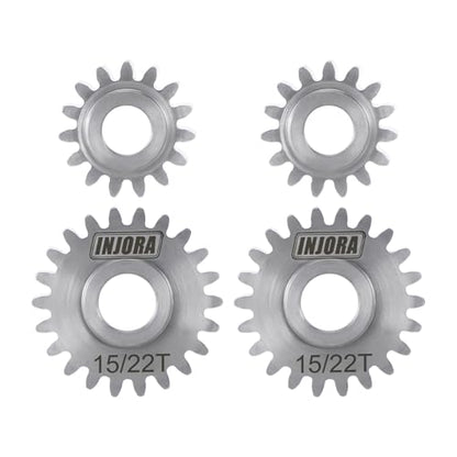 INJORA Stainless Steel 15/22T Overdrive Portal Gears Set for 1/18 RC Crawler Redcat Ascent-18 Upgrade - size: 15/22T