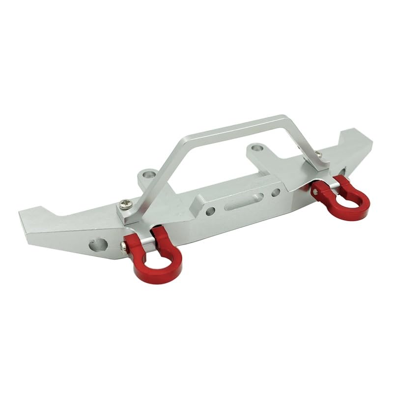 Metal Front Bumper for WPL C14 C24 C24-1 1/16 RC Car 4X4 Truck & Crawler Upgrade Parts Accessories (Color : Silver) - color: Silver