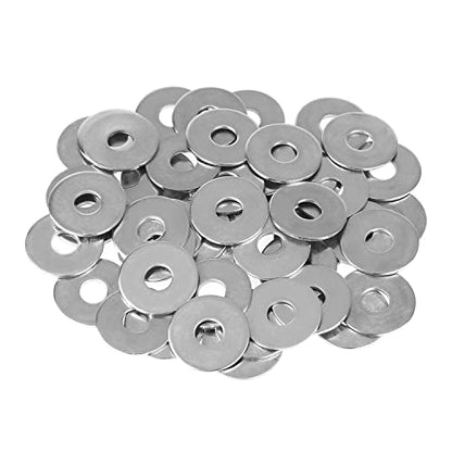 HELIFOUNER 50 Pieces M8x25x1.5mm Fender Washers, 304 Stainless Steel Large Fender Washers, Inner Diameter 8mm, Outer Diameter 25mm, Thickness 1.5mm - size: M8x25x1.5mm