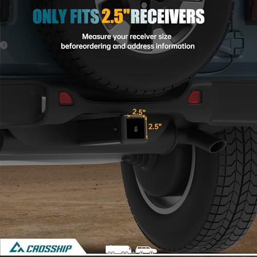 Adjustable Trailer Hitch - Heavy Duty Aluminum Drop Drawbar Hitch - Fits 2.5" Receiver, 6" Drop/Rise, for Truck, SUV, RV(18500 LBS GTW) - color: Black, size: 2.5" 6 Drop-Dual Ball