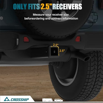 Adjustable Trailer Hitch - Heavy Duty Aluminum Drop Drawbar Hitch - Fits 2.5" Receiver, 6" Drop/Rise, for Truck, SUV, RV(18500 LBS GTW) - color: Black, size: 2.5" 6 Drop-Dual Ball