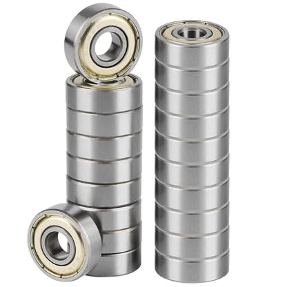 YAMASO 20Pcs 608ZZ Ball Bearings Bearing Steel and Metal Double Shielded Miniature Deep Groove Ball Bearings (8mm x 22mm x 7mm)