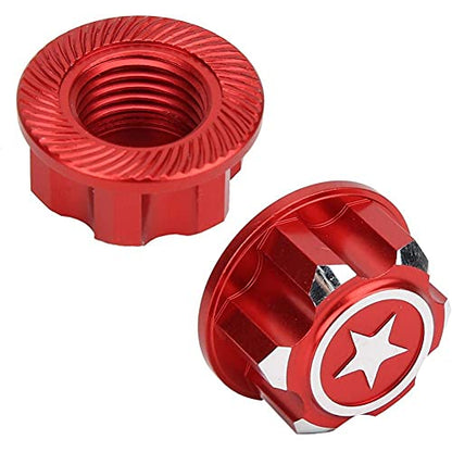 Vbest life Aluminium Alloy Hex Wheel Mount Nuts, 4pcs Metal 17mm Hex Wheel Nut RC Spare Part Replacement for RC Car - color: Red