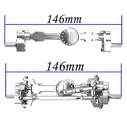 Aluminum Alloy Front Rear Portal Axle Upgrade Part Compatible with MN Model MN99S MN98 D90 D91 D99 D99S MN90 1/12 RC Car (Silver) - color: Silver