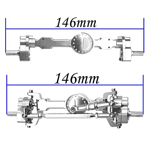 Aluminum Alloy Front Rear Portal Axle Upgrade Part Compatible with MN Model MN99S MN98 D90 D91 D99 D99S MN90 1/12 RC Car (Silver) - color: Silver