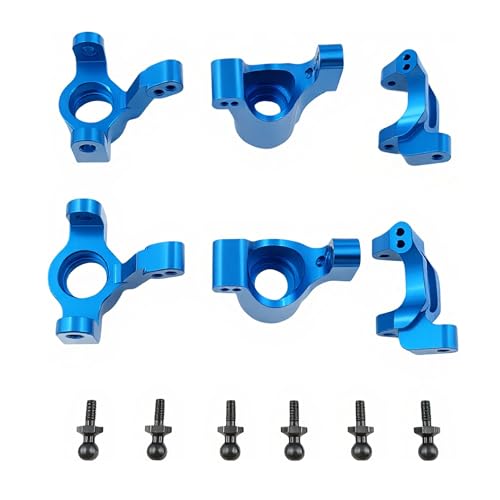 Steering Blocks & Caster C-Hubs Set for LaTrax Teton Rally RC Car (Blue) | Aluminum,Knuckle,C-Cup,Stub Axle Carrier,1/18,Desert Prerunner,Upgrade Parts,7532 Compatible,7552X Compatible - color: Blue