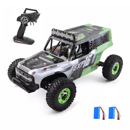 GoolRC WLtoys 124006 RC Car, 1:12 Scale Remote Control Car, 4WD 40KM/H High Speed RC Truck, 2.4GHz Off-Road RC Crawler RTR with LED Lights and 2 Batteries for Adults (Green) - color: Green