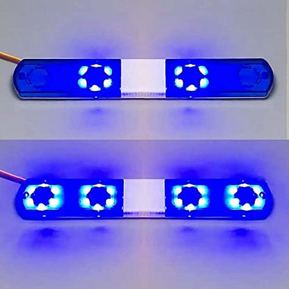 RC Car Alarming Light,WONFAST Multi-Function LED Police Night Light Bar Flash Lamp Compatible with 1/8 1/10 1/12 RC Model Car for HSP TRX4 Tamiya CC01 4WD Axial SCX10(115mm-Blue) - color: 115mm-Blue