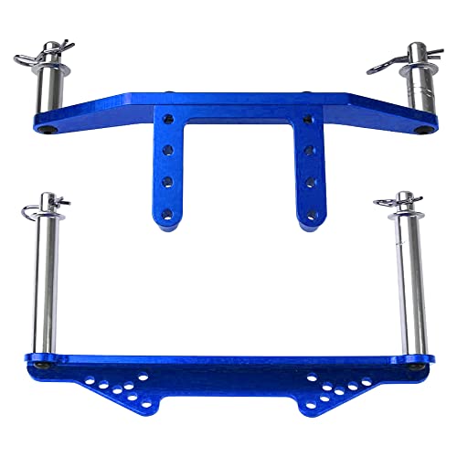 Metal Front & Rear Body Mounts Body Posts Upgrade Parts Compatible with Traxxas Slash 2WD Rustler Stampede VXL 1/10 RC 2WD Car (Blue) - color: Blue