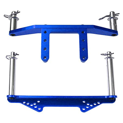 Metal Front & Rear Body Mounts Body Posts Upgrade Parts Compatible with Traxxas Slash 2WD Rustler Stampede VXL 1/10 RC 2WD Car (Blue) - color: Blue