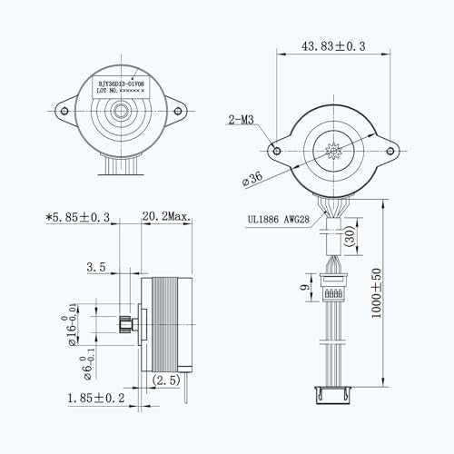 HighTemperature 180° Motors Upgraded NEMA 14 36mm Pancake Motor,3D Printer 10Teeth Extruder Circular Stepper Motors, for Voron 2.4 0.1 0.2 Sherpa Mini Ender 3 V2 Pro, BLV, CR10 3D Printer