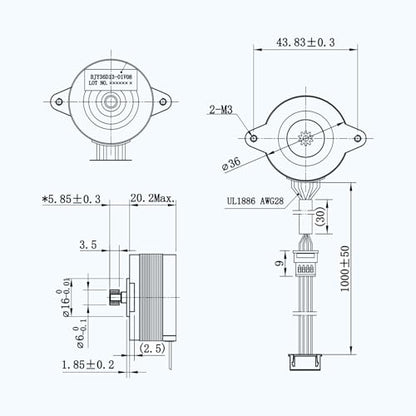 HighTemperature 180° Motors Upgraded NEMA 14 36mm Pancake Motor,3D Printer 10Teeth Extruder Circular Stepper Motors, for Voron 2.4 0.1 0.2 Sherpa Mini Ender 3 V2 Pro, BLV, CR10 3D Printer