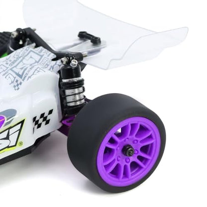 4PCS Finished Flat Running Drift Tires and Wheels 7MM Hexagon for 1/24 Losi Micro B Upgrades and 1/28 Losi Micro T Upgrades (b Purple) - color: B Purple
