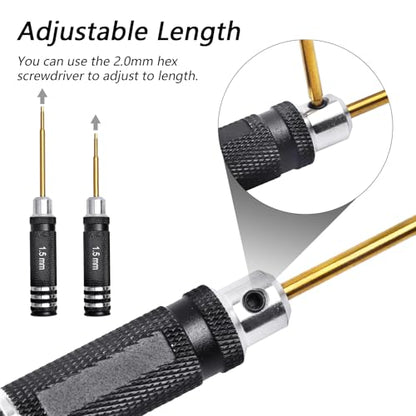 RC Tool Kit Set Hex Driver 0.9mm 1.27mm 1.5mm 2mm 2.5mm & Phillips Head Screwdriver 3mm 4mm for Traxxas Axial SCX24 Redcat WLtoys 1/16 1/18 1/24 RC Truck Crawler