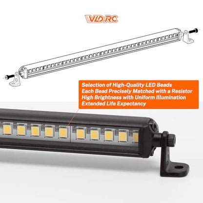 RC Light Bar 40 LED 8.5 Inch Aluminum RC Lights RC Crawler Accessories for Axial SCX10 Traxxas TRX4 TRX4M Arrma Senton Redcat GEN7 1/6 1/8 Scale Rock Crawler Truck (8.5inch) - size: 8.5inch