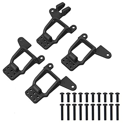 RC Shock Towers Mount Front & Rear Shock Tower Shock Absorbers Mount Bracket Compatible with Traxxas TRX-4 Bronco 1/10 RC Crawler Upgrade Parts (Black) - size: Black