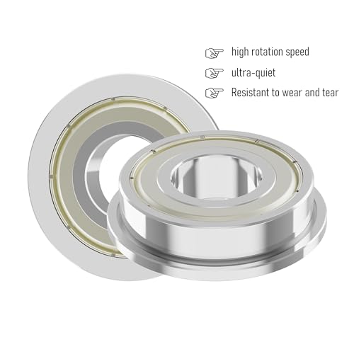 20PCS F693ZZ Flange Ball Bearing, 3x8x4mm, Miniature | Double Metal Shielded Flanged Bearing Chrome Steel ABEC-1(P0) Z2 Deep Groove Ball Bearing for Industrial Machine, Power Tools - size: F693ZZ Size3×8×4mm