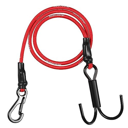 1Pcs RC Crawler Kinetic Winch Strap, Escape Rope, Rescue Trailer Hook for 1/8 1/10 LCG Chassis Axial SCX10 I II Capra RR10 TRX4 (Ruby Red) - color: Ruby Red