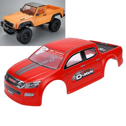 DAN&DRE RC Truck Body Shell Universal PVC 1/10 Remote Control Car Shell for 26cm Wheelbase RC Truck (Red) - color: Red