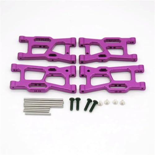 RC Remote Control car Swing arm Parts for wlto | CNC Aluminum Suspension A-Arms Set for 124008 124010 144001(Purple) - color: Purple