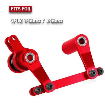 RC Steering Bellcranks Servo Saver Upgrades Part for 1/10 T-Maxx/E-Maxx,Aluminum Steering Bellcranks Servo Saver Hops up,#4945,Red - color: Red - (Parts)