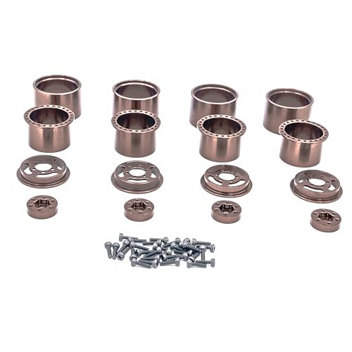 1UP Wheels 1.0" Island Ultra Wide Premium Wheels | Burnt Bronze | for Axial SCX24, AX24, Traxxas TRX4-M, Redcat Ascent-18, FMS FCX18, 7mm Hex Vehicles - Aluminum Beadlock Wheels - color: Burnt Bronze