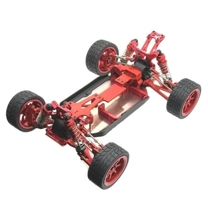 RC Cars Spare Parts for Wltoys 144001 144002 144010 124007 124008 124016 124018 124019 Metal Shock Absorber Oil Damper RC Car Upgrade Parts(Red) - color: Red