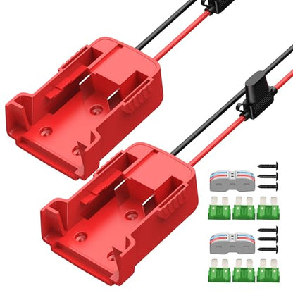 RVBOATPAT 2PCS Power Wheel Battery Adapter 18V Battery Adapter Converter Power Wheels Adapter Kit for RC Toys Robotics with12 AWG Wire Fuses and Connectors - color: MWK-W1-2PC