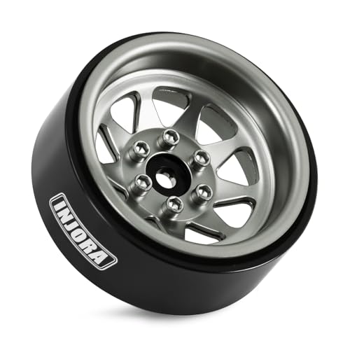INJORA -4.05mm Offset Steel 1.3" Wheels for 1/24 1/18 RC (Gunmetal Grey) - color: Gunmetal Grey