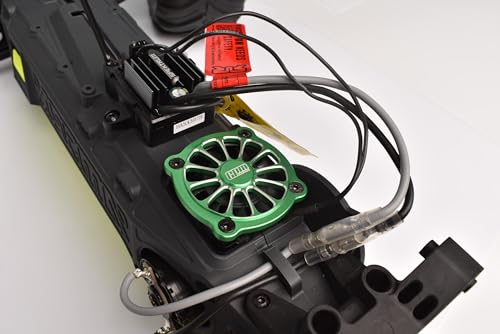 Aluminum 6061 Motor Heatsink with Metal Frame Cooling Fan and Protective Cover for Arrma 1/10 Gorgon 4X2 Mega 550 Brushed Monster Truck-ARA3230 Upgrades - Black