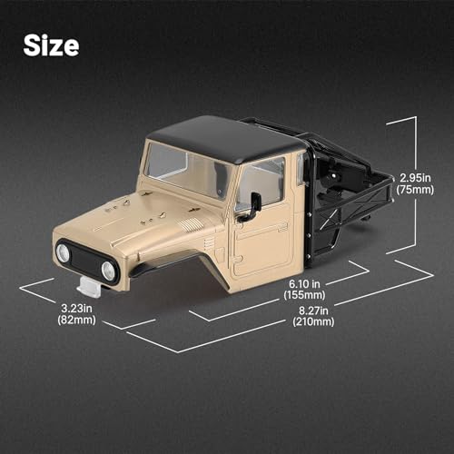 INJROA IR40 Truck Body for 1/18 TRX4M Defender Bronco (Sandy Taupe) - color: Sandy Taupe