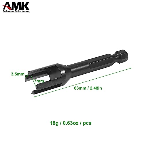 AMK RC Tool Kit 6.35mm Hex Bit Linkages Link Rod Ends Installing Equipment for 1/10 Scale Accessories SCX10 TRX4 Upgrades (Black) - color: Black