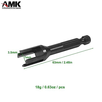AMK RC Tool Kit 6.35mm Hex Bit Linkages Link Rod Ends Installing Equipment for 1/10 Scale Accessories SCX10 TRX4 Upgrades (Black) - color: Black