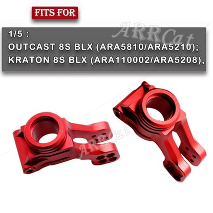Rear Knuckle Arms for 1/5 KRATON 8S BLX,Outcast 8S BLX Upgrade Parts,2PCS Aluminum Rear Hubs Knuckle Arms Hop-up for 1/5 Outcast/KRATON 8S BLX,Replace ARA330565,Red (Rear)