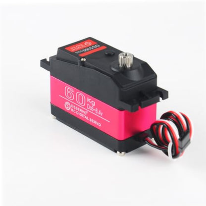 60KG Digital Servo Large Torque Steering Motor Stainless Steel Metal Gear RC Servo High Speed 0.13sec/60 Degree at 8.4V for Robotic & 1:5 RC Car (Control Angle 270 Degree) - style: 60KG - 270 Degree