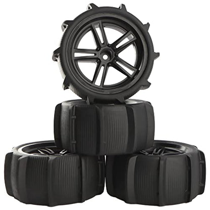 1/10 RC Paddle Tires Wheels 12mm Hex Snow Grass Tyer PX9200-29A for High Speed 9125 X07 X08 X17 RC Cars 9201E 9205E 9206E 200E 201E RZ001G-A 104009 2995 Trucks(4 Pieces) - color: 4pcs, size: 1:10