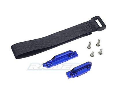 Aluminium Alloy Tall Battery Holder Mount Hold Down for Traxxas 1/10 4wd Slash LCG Chassis - Blue