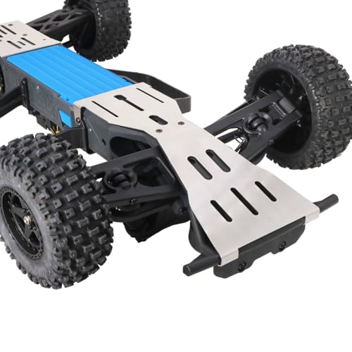 RC Chassis Armor Guard for Arrma Fury Mega 1/10 Stainless Steel Front Rear Chassis Armor Skid Plate Anti-Collision Protection Plate Parts