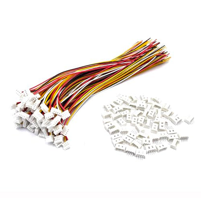 60 Pairs MX 1.25mm Pitch Plug Socket Set, Micro MX JST 1.25mm 4 Pin Male and Female Connector Kit with 28AWG 150mm Cable for PCB Wiring - size: 1.25mm Pitch-4Pin-15cm