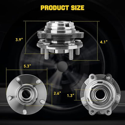 513296 2PCS Front Wheel Hub and Bearing Assembly 5 Lug | Compatible with Nissan Altima 07-18 Maxima 09-23 Murano 15-18 Pathfinder 13-20, Infiniti JX35 2013 QX60 14-20 QX50 19-21