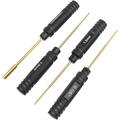 H0.05'' 1.3mm 1.5mm 4.0mm(Box) Handle Allen Hex Screwdrivers Screw Driver Tool Ki Repair Compatible with Axial 1/24 SCX24 1/18 RC Car Drone Boat