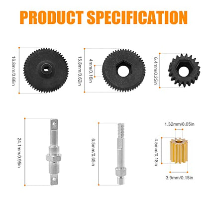 RC Transmission Gear Set Metal Gearbox Gear with Shaft and Motor Gear for Axial SCX24 90081 AXI00001 AXI00002 AXI00005 AXI00006 1/24 RC Crawler Car Upgrade Parts