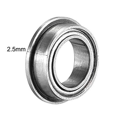 uxcell MF85ZZ Flanged Ball Bearing 5mmx8mmx2.5mm Double Metal Shielded (GCr15) Chrome Steel Deep Groove Bearings 10pcs - size: 5x8x2.5mm