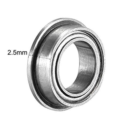 uxcell MF85ZZ Flanged Ball Bearing 5mmx8mmx2.5mm Double Metal Shielded (GCr15) Chrome Steel Deep Groove Bearings 10pcs - size: 5x8x2.5mm