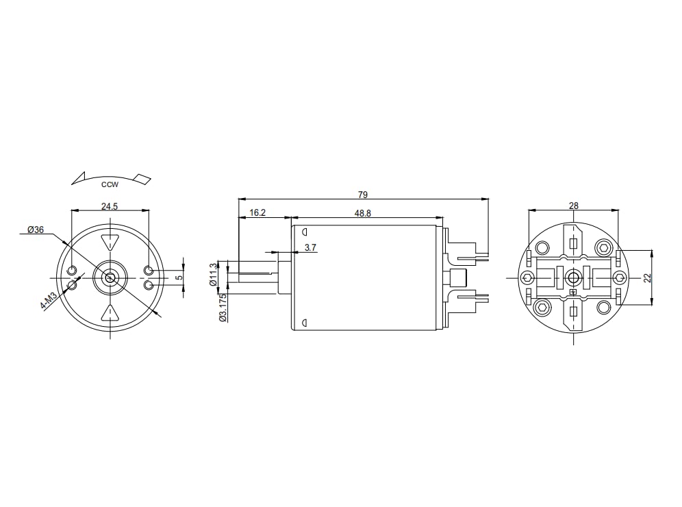 Dilwe RC Brushed Motor, 5-Slot 550 0.50 Wire 20T Brushed Motor RC Motor Part Compatible with 1/10 RC Crawler