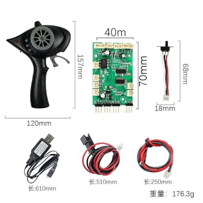 5CH 2.4GHz Transmitter and Receiver Set Compatible with LDRC LD-P06, LD1201 Unimog and 1/10 1/12 1/16 1/18 Scale RC Crawler Cars