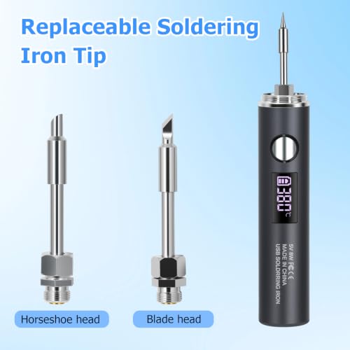 Cordless Soldering Iron,10-in-1 for Electronics DIY & Repair 1400mAh | 7s fast heat, 500–788℉ adjustable temp, LED & OLED display; 3 tips, pump, 2 tweezers, stand, sponge, solder wire, storage bag