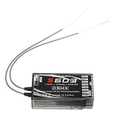 6 Channel 2.4 GHz Air Receiver, DSM2/DSMX Compatible, Black